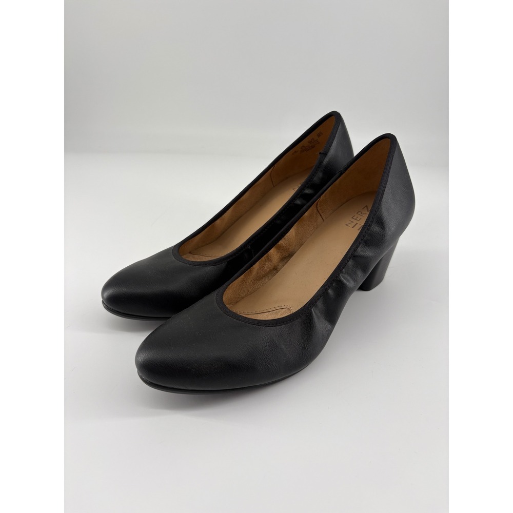 Naturalizer Naomi Black Block Heel Pumps Round Toe Shoes Womens 9.5M